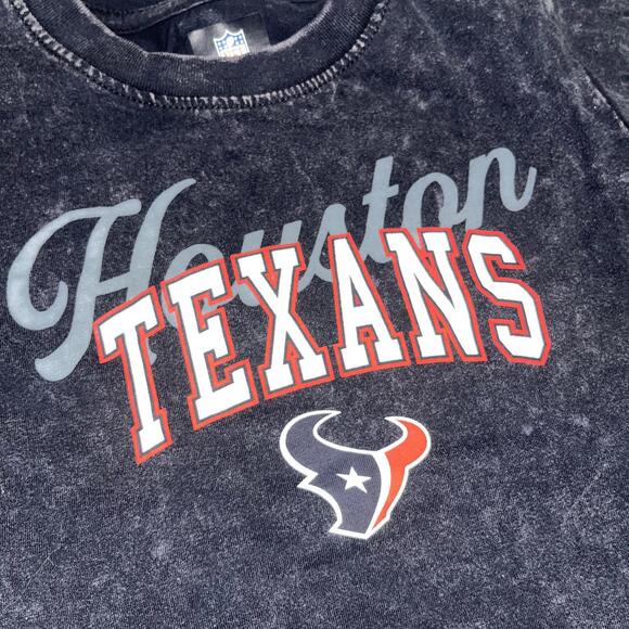 NWT NfL Houston Texans Youth Unisex size 6/6x Dusted Black Acid Wash T-Shirt - Picture 7 of 7